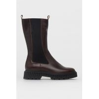 Kurt Geiger London Ghete Chelsea de piele Stint femei, culoarea maro, cu platformă, izolare usoara