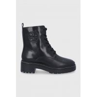 Tory Burch Bocanci Miller femei, culoarea negru, cu toc plat