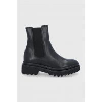 Aldo Ghete Chelsea de piele femei, culoarea negru, cu toc plat