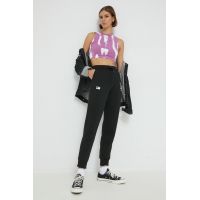 47brand Pantaloni culoarea negru, cu imprimeu