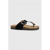 Answear Lab slapi femei, culoarea negru, cu toc plat