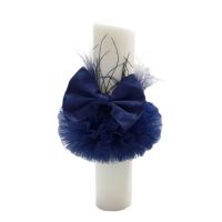 Lumanare eleganta pentru botez culoare bleumarin, en-gros