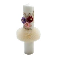 Lumanare eleganta pentru botez multicolora, en-gros