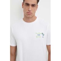 MC2 Saint Barth tricou din bumbac culoarea bej, cu imprimeu