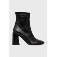 Furla cizme de piele Block Boot femei, culoarea negru, cu toc drept