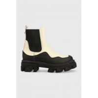 Steve Madden ghete chelsea de piele Merilyn femei, culoarea bej, cu platforma