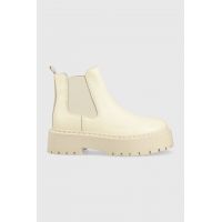 Steve Madden ghete chelsea de piele Veerly femei, culoarea bej, cu platforma