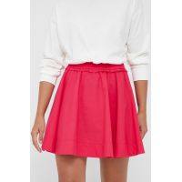 Sisley fusta din bumbac culoarea roz, mini, evazati