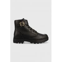 Coach bocanci de piele Trooper Leather Trooper femei, culoarea negru, cu platforma CB068