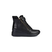 Geox cizme de piele Zosma femei, culoarea negru, toc pana