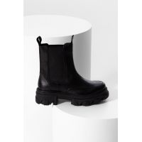 Answear Lab ghete chelsea de piele femei, culoarea negru, cu platforma