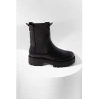 Answear Lab ghete chelsea de piele femei, culoarea negru, cu platforma