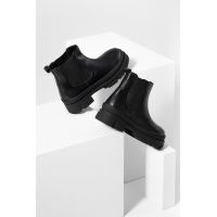 Answear Lab ghete chelsea de piele femei, culoarea negru, cu platforma