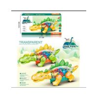 Dinozaur transparent cu lumini și sunete, 27cm, +3ani, en-gros