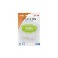 Periuta de dinti degetar din silicon Akuku, in cutie verde Engros