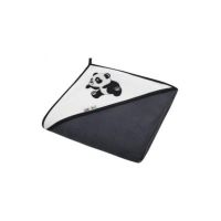 Prosop de baie cu gluga 100x100cm 100% bumbac Akuku Panda Negru Engros
