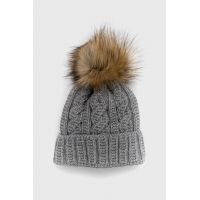 Answear Lab caciula culoarea gri, din tricot gros