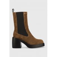 Vagabond Shoemakers botine din piele intoarsa Brooke femei, culoarea maro, cu toc drept