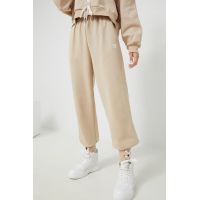 adidas Originals pantaloni de trening Always Original femei, culoarea bej, neted