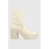 Aldo botine Upstep femei, culoarea bej, cu toc drept