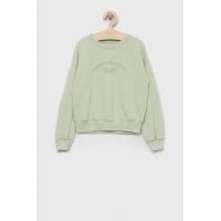 Abercrombie & Fitch bluza copii culoarea verde, neted