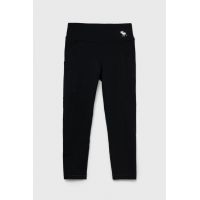 Abercrombie & Fitch leggins copii culoarea negru, neted
