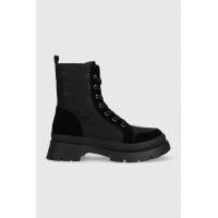 Desigual bocanci femei, culoarea negru, cu platforma