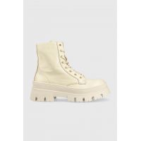 Steve Madden bocanci Frederique femei, culoarea bej, cu platforma