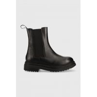Marella ghete chelsea de piele Cuscino femei, culoarea negru, cu toc plat