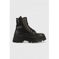 Steve Madden bocanci de piele Frederique femei, culoarea negru, cu platforma