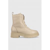Marc O'Polo cizme de piele femei, culoarea bej, cu platforma