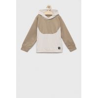 Abercrombie & Fitch bluza copii culoarea bej, cu glugă, neted