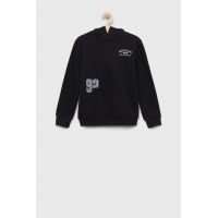 Abercrombie & Fitch bluza copii culoarea negru, cu glugă, neted