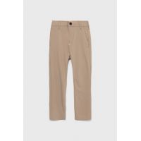 Abercrombie & Fitch pantaloni copii culoarea bej, neted