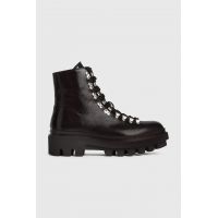 AllSaints bocanci de piele Wanda femei, culoarea negru, cu platforma