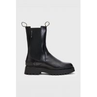 AllSaints ghete chelsea de piele Amber femei, culoarea negru, cu platforma
