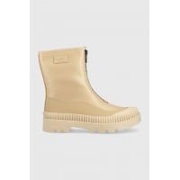 Pepe Jeans botine Gum Zip femei, culoarea bej, cu platforma