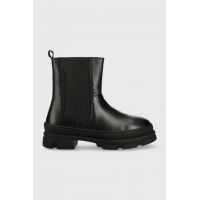 Answear Lab ghete chelsea de piele femei, culoarea negru, cu platforma