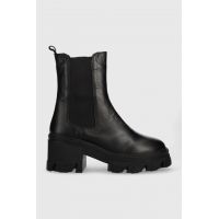Answear Lab ghete chelsea de piele femei, culoarea negru, cu toc drept