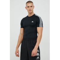 adidas Performance tricou de antrenament Techfit 3-stripes culoarea negru, cu imprimeu  HD3525