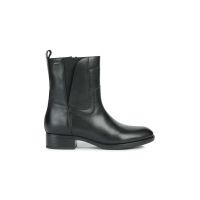 Geox cizme de piele Felicity Abx femei, culoarea negru, cu toc plat