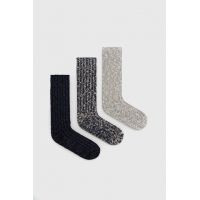 Abercrombie & Fitch sosete 3-pack barbati, culoarea albastru marin