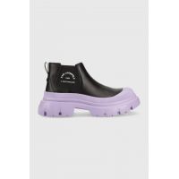 Karl Lagerfeld ghete chelsea de piele TREKKA MAX femei, culoarea negru, cu platformă KL43530