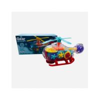 Elicopter transparent cu lumini și sunete, Gear Aircraft, 21.5×10.5×10cm, multicolor, +3ani, en-gros