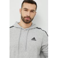 Adidas bluza barbati, culoarea gri, cu glugă, cu imprimeu