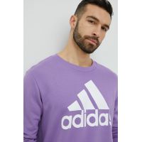 Adidas hanorac de bumbac barbati, culoarea violet, cu imprimeu