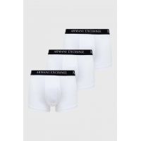 Armani Exchange boxeri 3-pack barbati, culoarea alb
