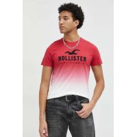 Hollister Co. tricou din bumbac culoarea rosu, modelator