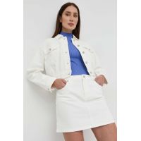 MICHAEL Michael Kors fusta jeans culoarea alb, mini, drept