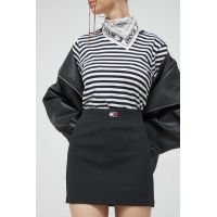 Tommy Jeans fusta culoarea negru, mini, drept